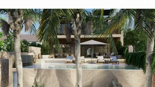 Newly built finca with sea views in Ses Salines Newly built finca with sea views in Ses Salines